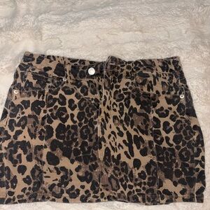 Leopard Print Mini Skirt